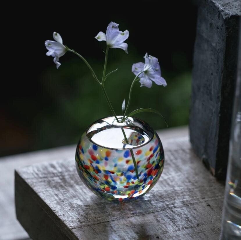 津軽びいどろ-日本製 - ADERIA GLASS -玻璃花瓶-藍色
