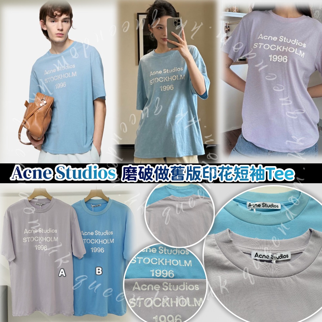 Acne Studios 磨破做舊版印花短袖Tee