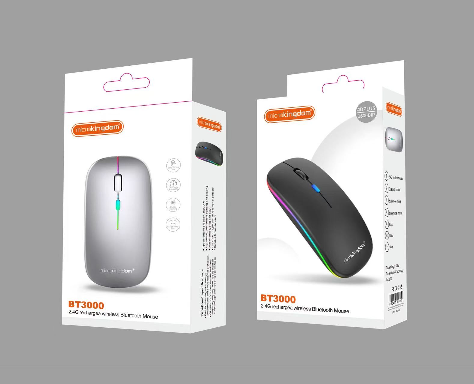 鼠标 Bt3000 2.4G 可充电无线蓝牙鼠标