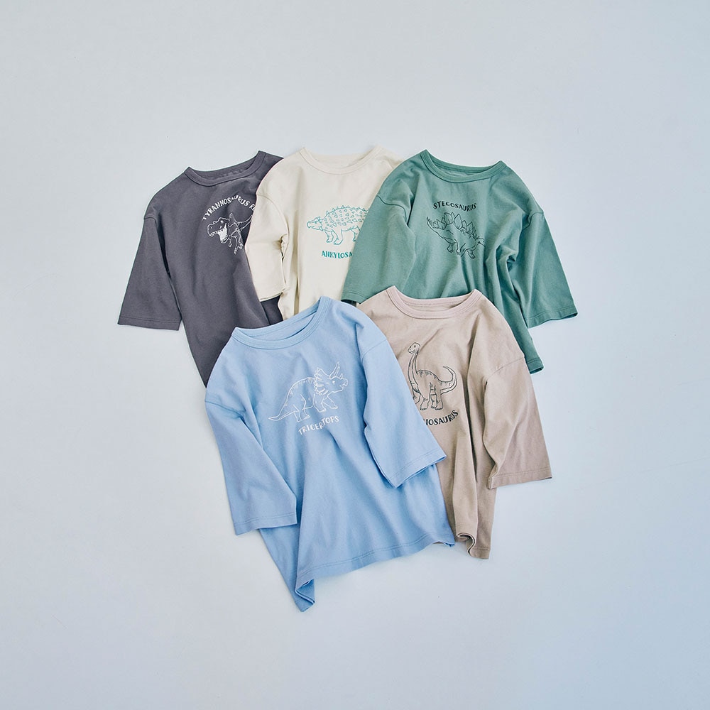 🆕【⭐訂購⭐】  🇯🇵日本直送 🌀輕鬆插圖風格 七分袖Tee(一套5件) 🌀 [PLBA-0026][260303]