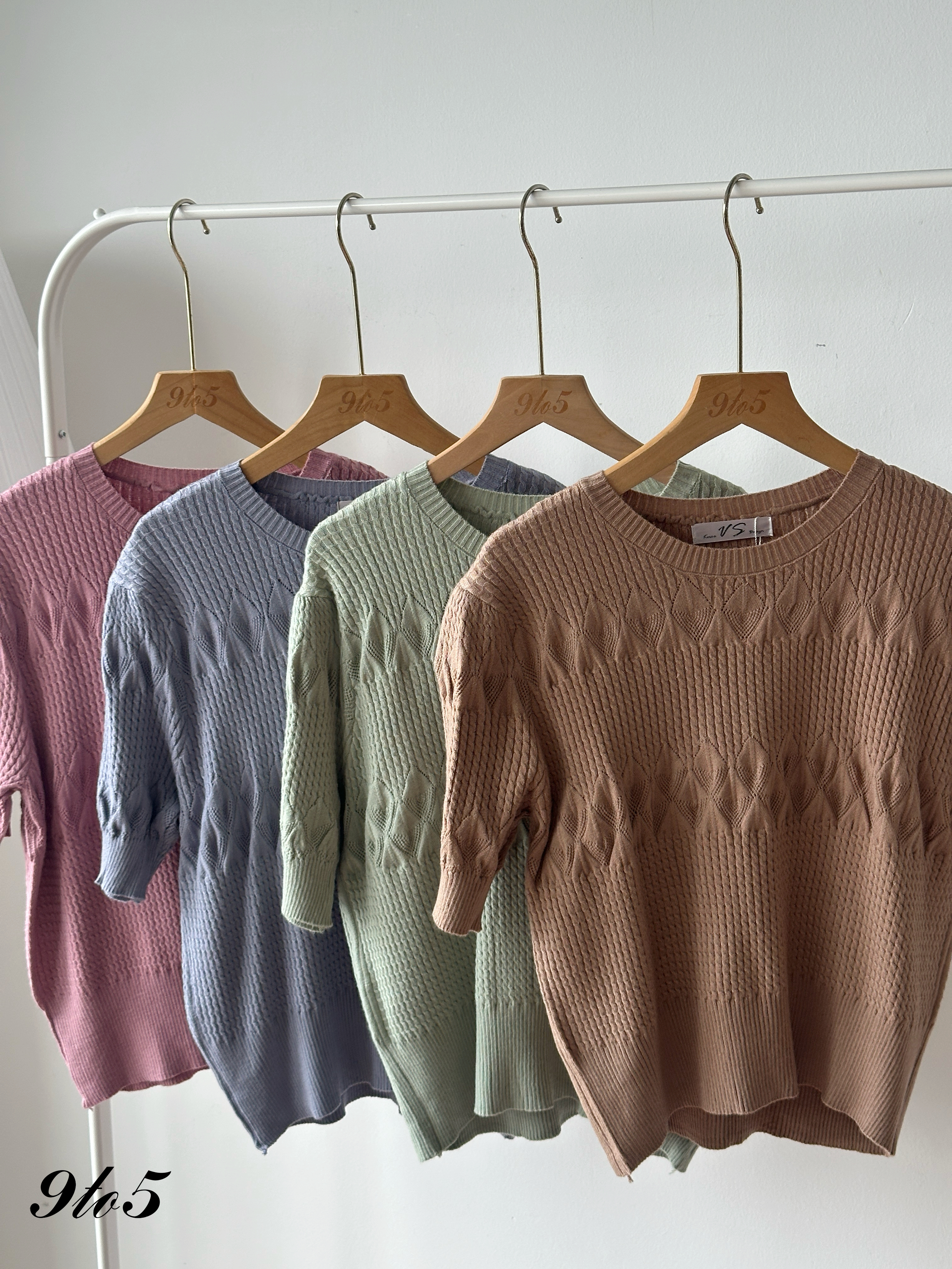 T4279 Half Sleeve Knit Top - 4 Colors 
