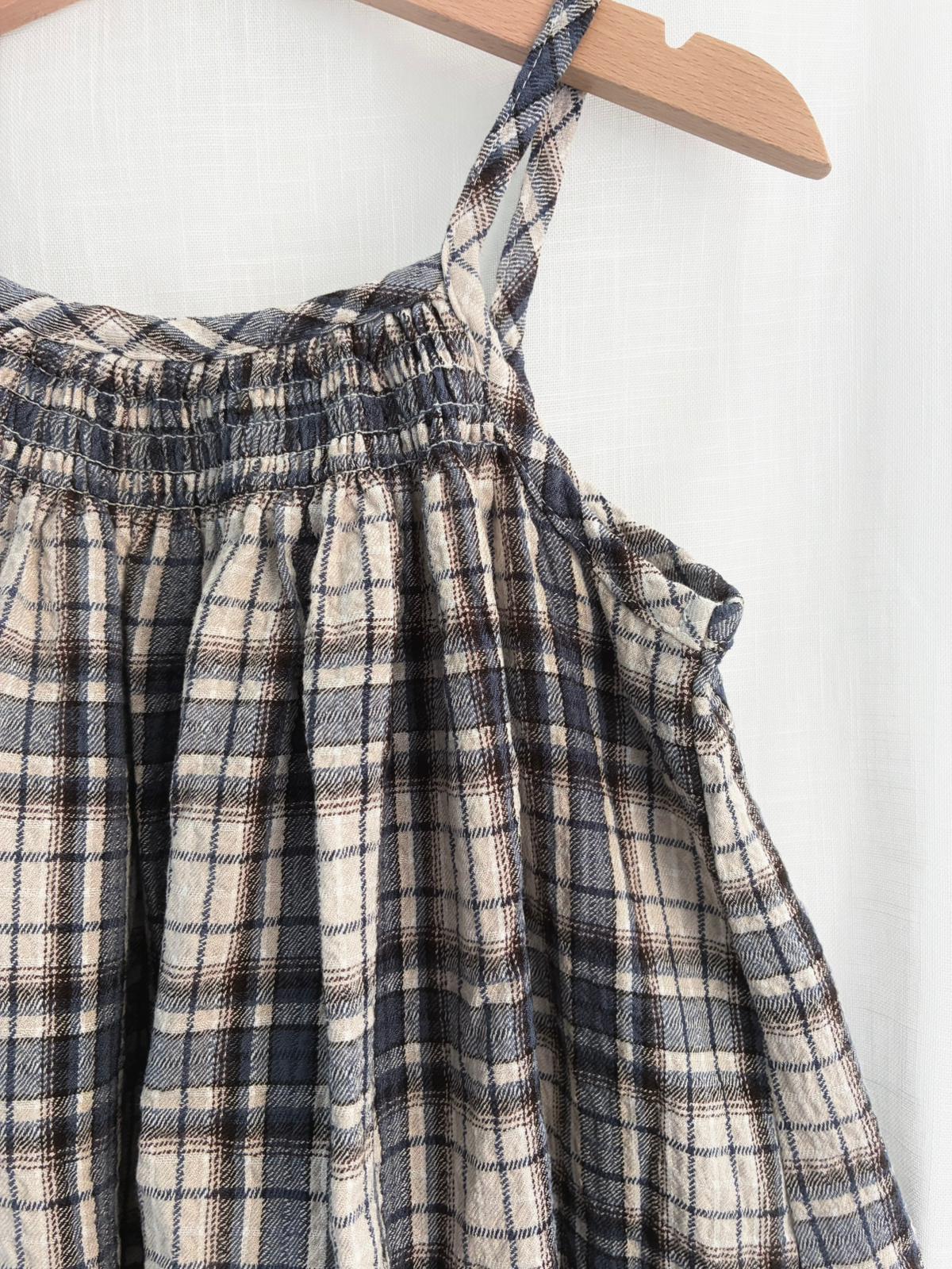 格仔吊帶裙YZ25009