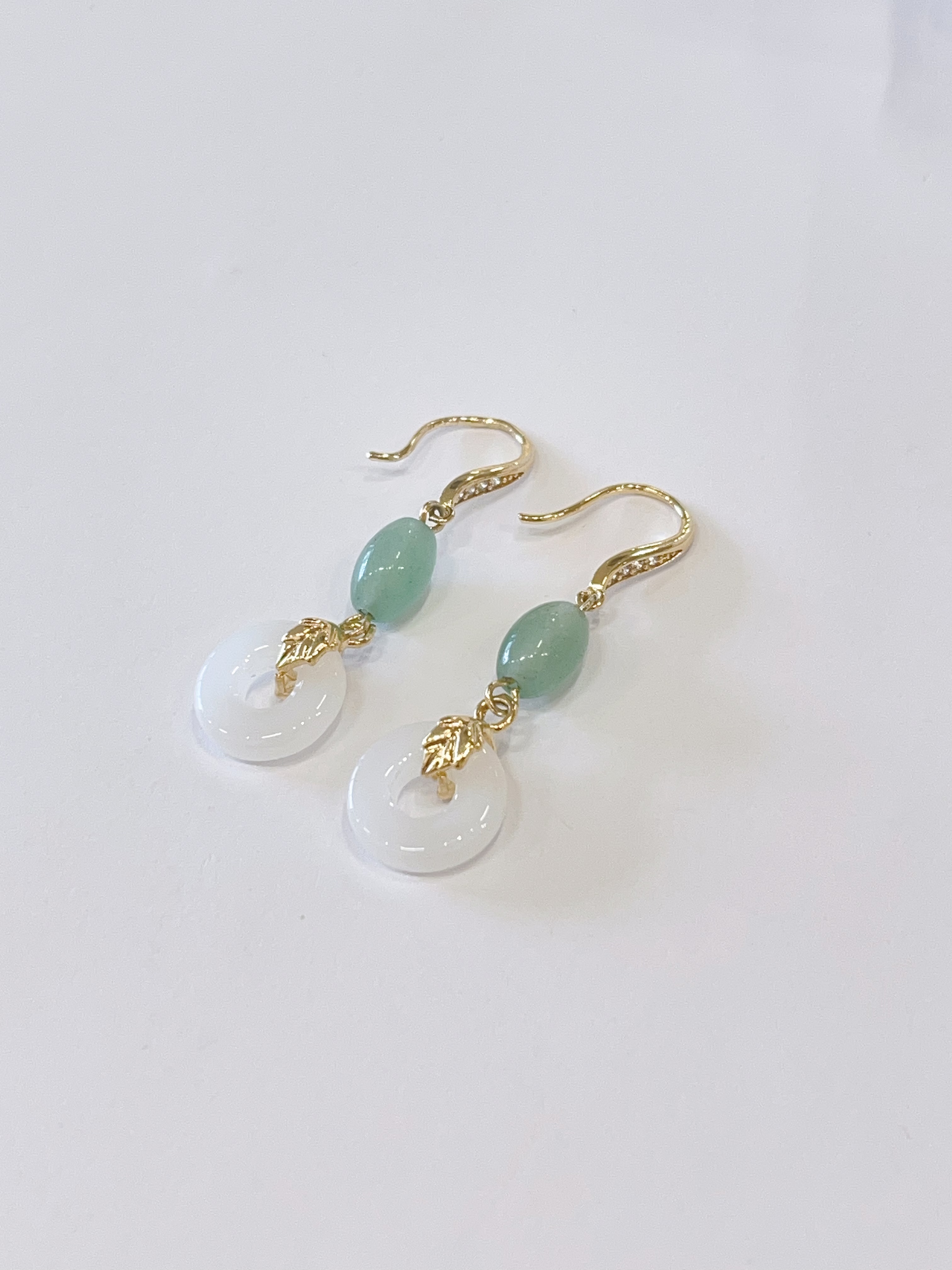 简约国风平安扣耳坠耳环