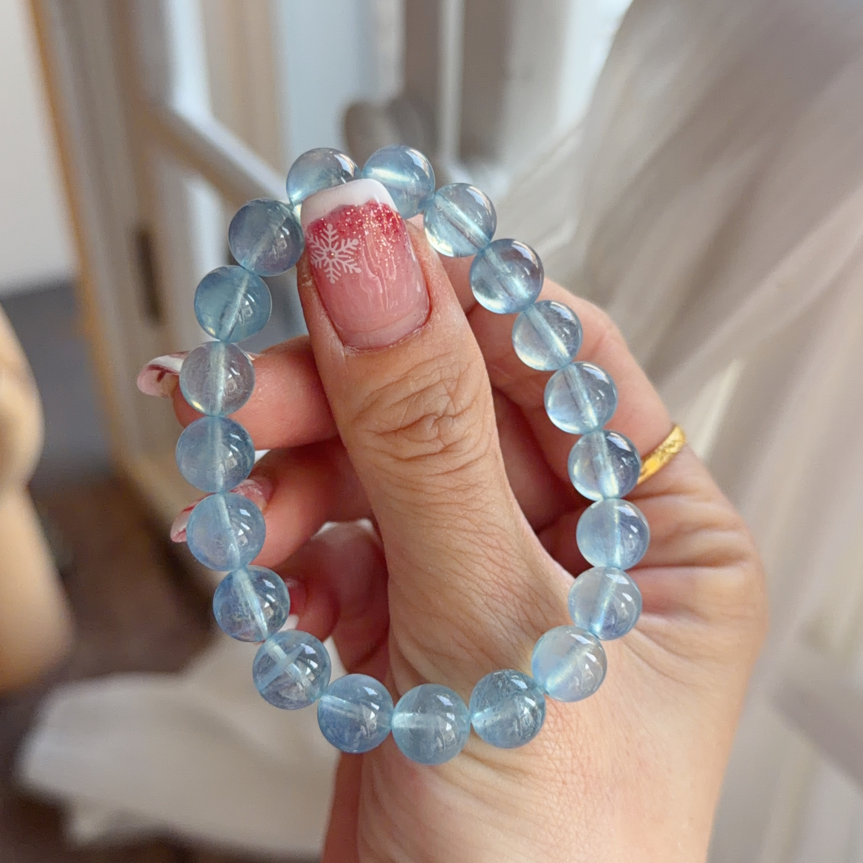 8.8mm冰種海藍寶手串