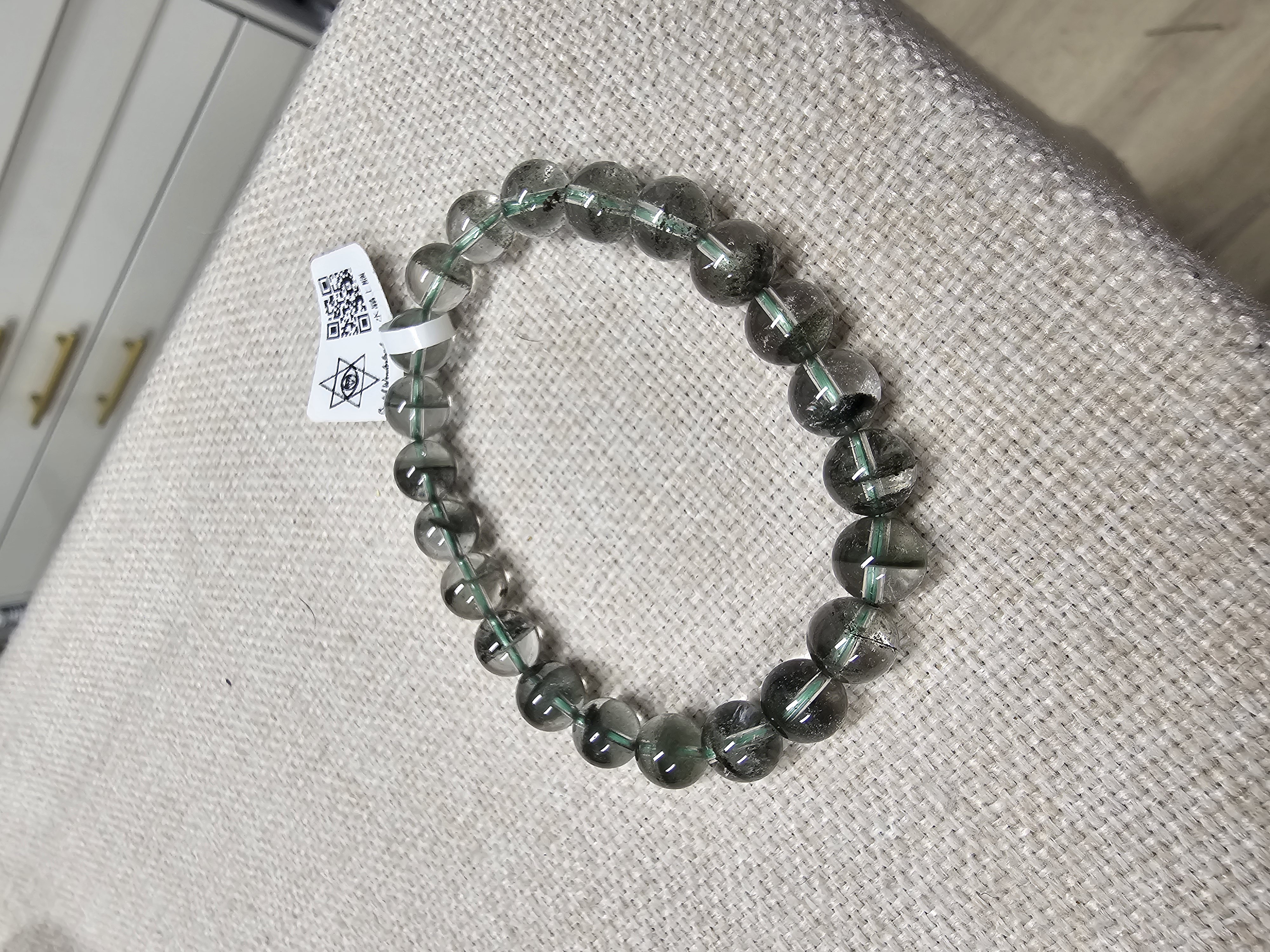 (收藏級)(一線天)高質聚寶盤半盤綠幽靈 8.5+mm (No.GPQ004)