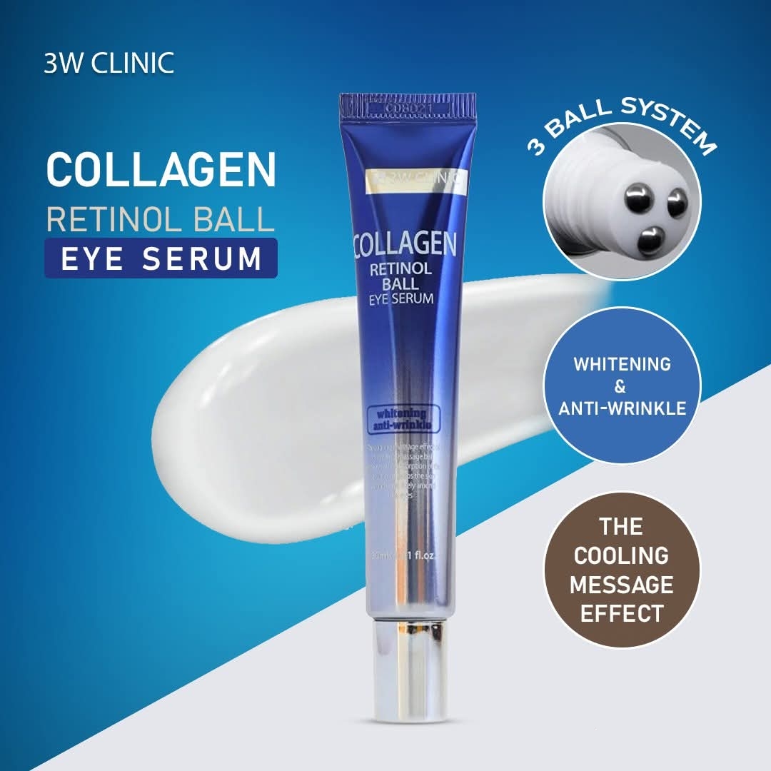 韓國 3W CLINIC 膠原蛋白A醇抗皺美白滾珠眼霜 30ml