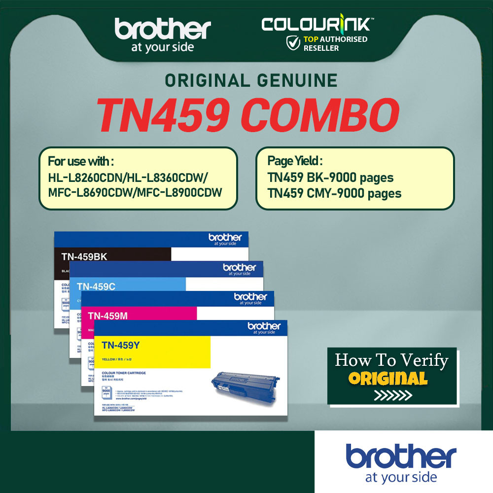 Brother Original TN-459 Toner Black Cyan Magenta Yellow MFC-L8900CDW HL-L8260CDN HL-L8360CDW MFC-L8690CDW TN456 TN459