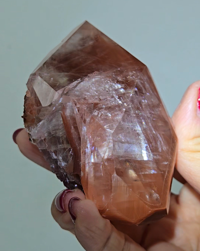 Red diamond calcite with stunning rainbows - CC48