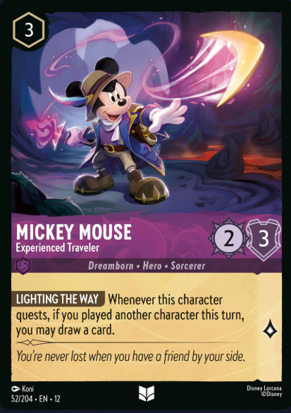 52/204 Mickey Mouse - Experienced Traveler UC