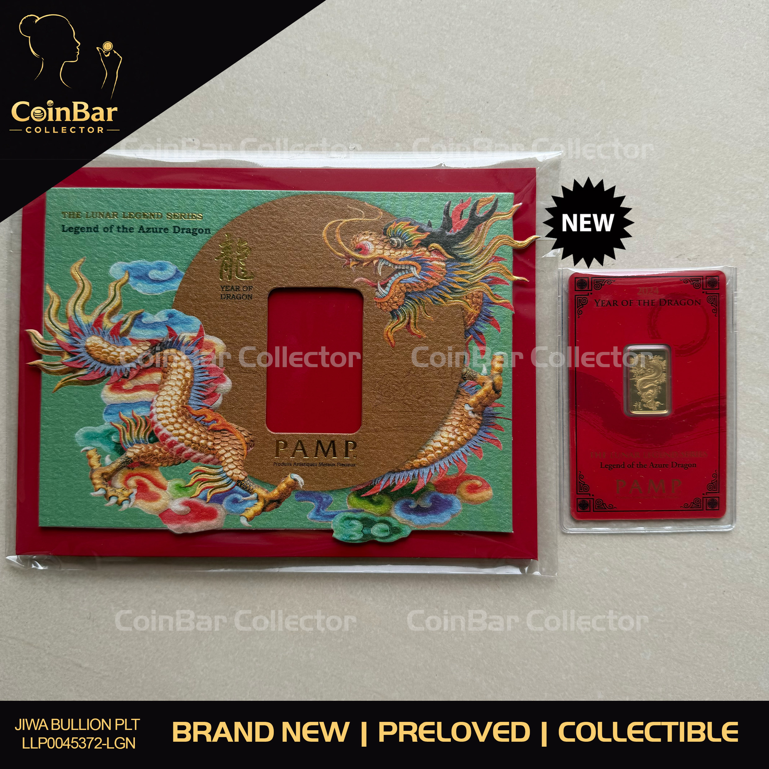 (Radar SN: 21512) PAMP Lunar 2024 Dragon 5g 🇨🇭Swiss Fine Gold Bar Emas 999.9 with Album 生肖龙
