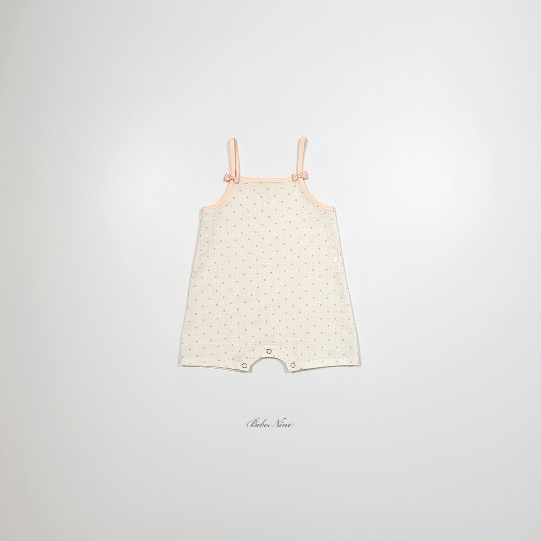 ☀️預訂 韓國直送☀️🇰🇷Bebenine兩色波點絲帶吊帶連身服