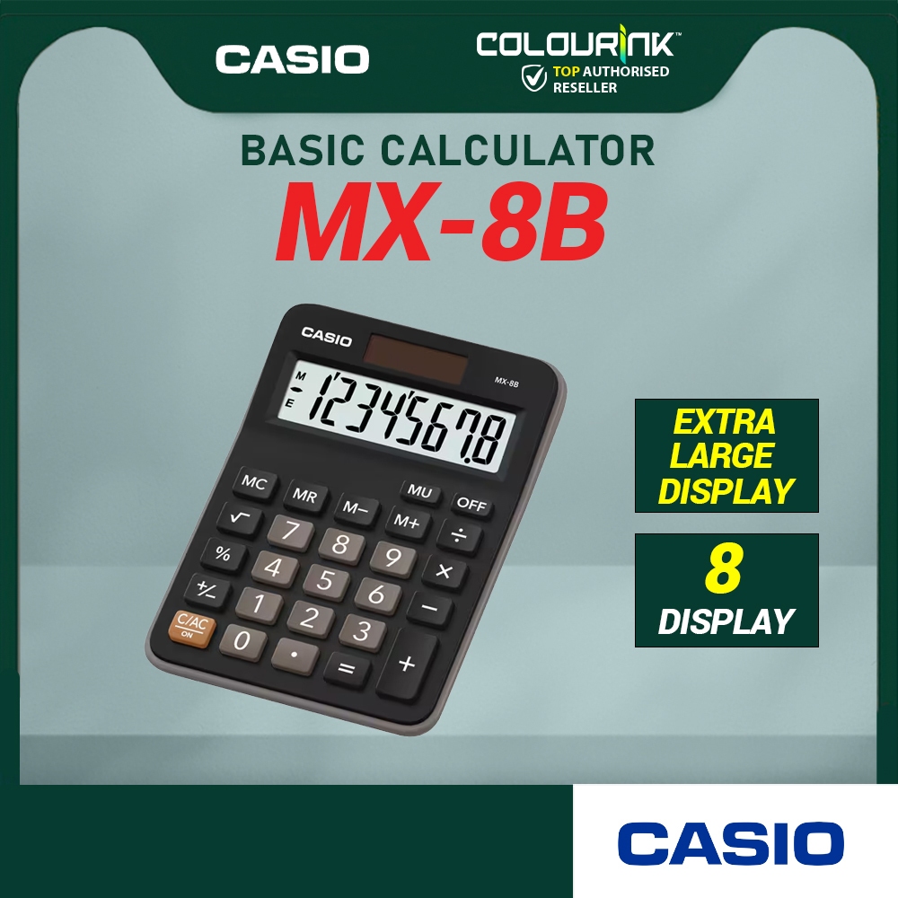 CASIO ORIGINAL MX-8B MINI DESK TYPE CALCULATORS
