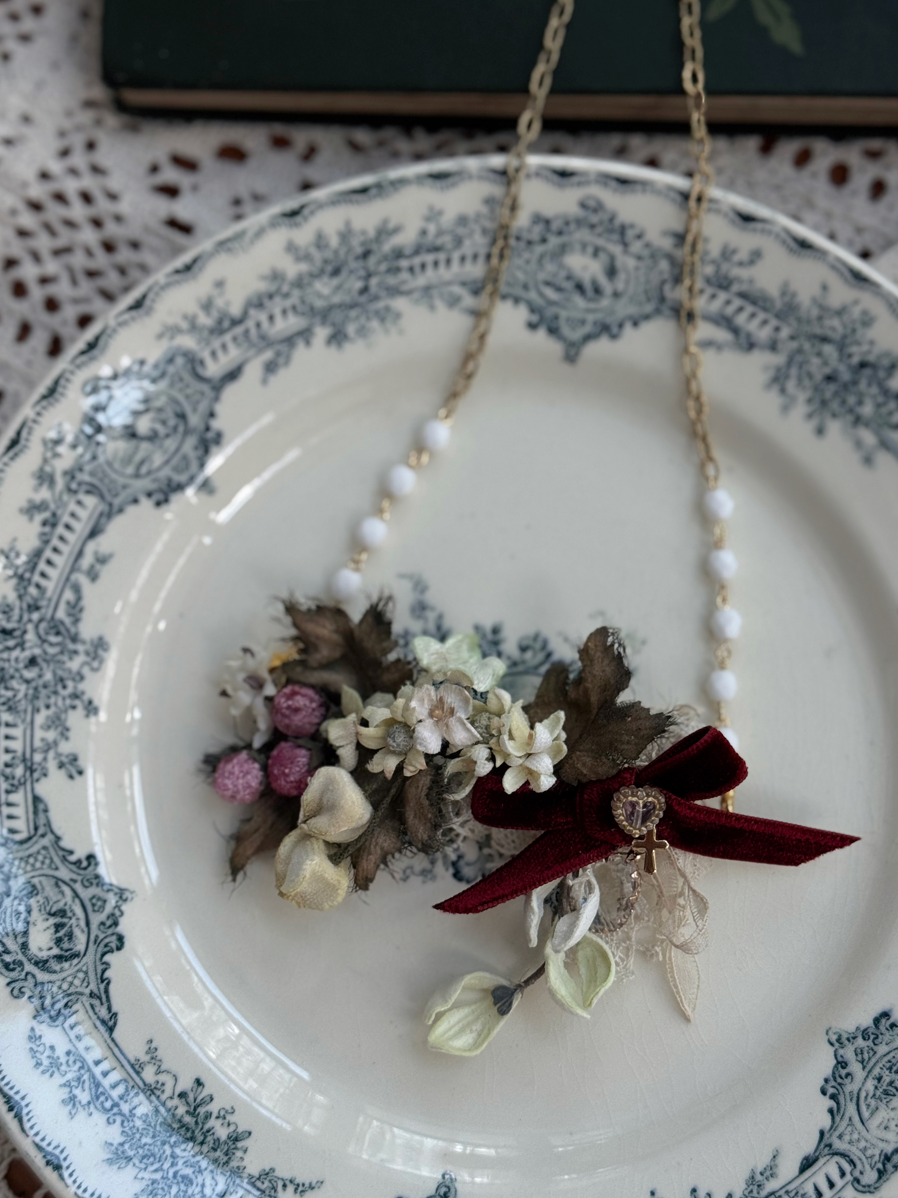 冬日風格兩用髪夾+頸錬