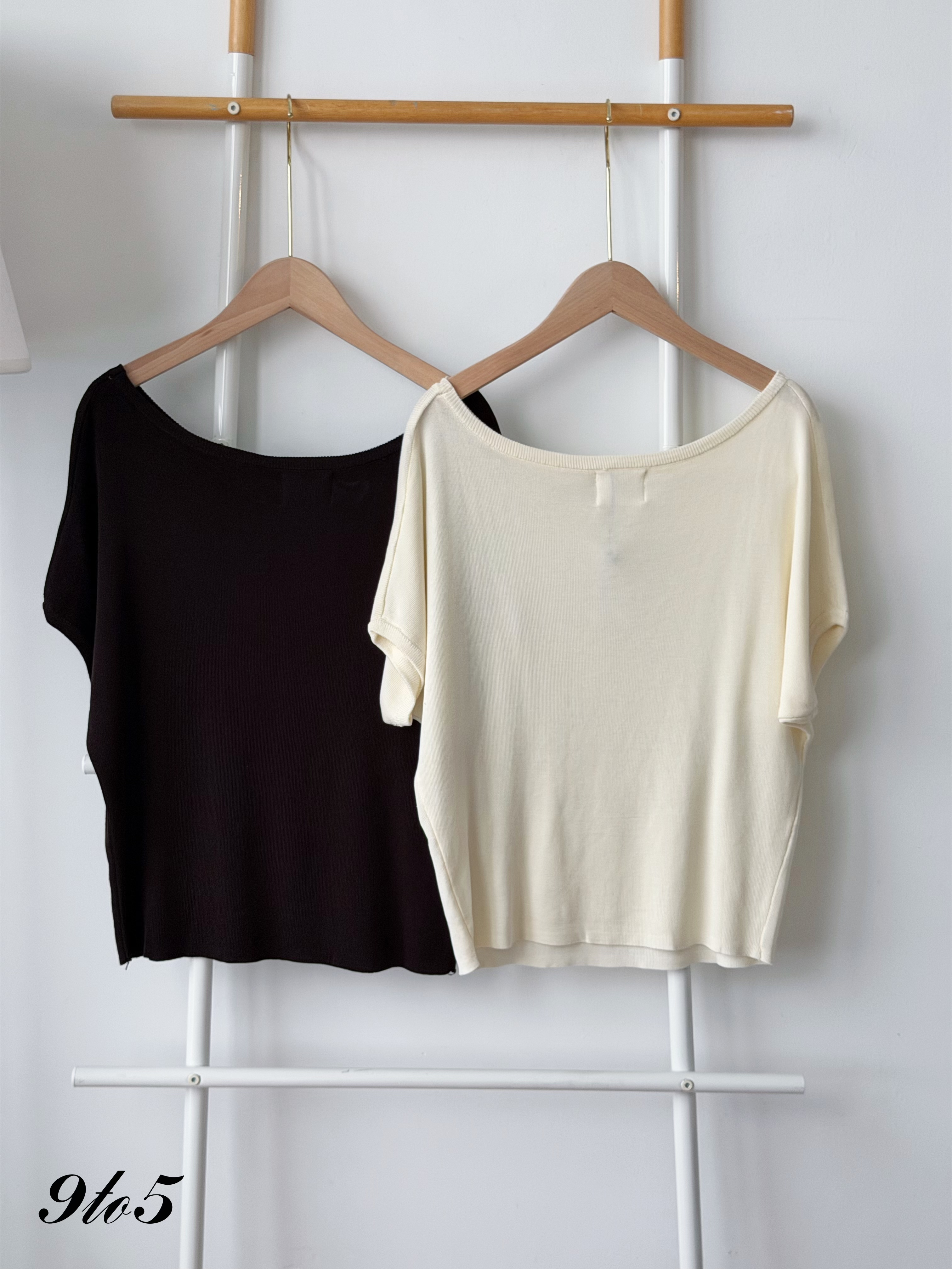 T4505 Boat Neck Knit Top - 3 Colors 