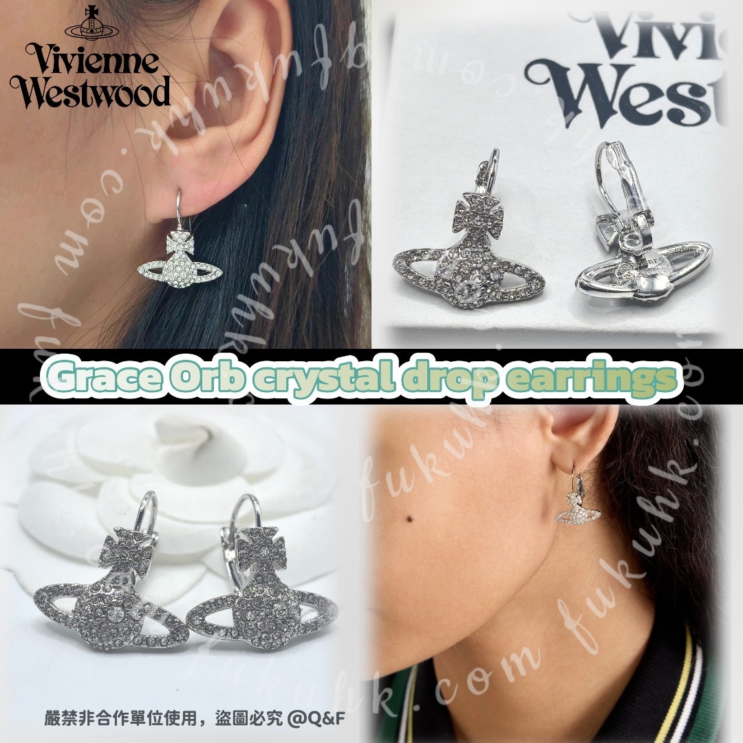 0519 Vivienne Westwood Grace Orb crystal drop earrings 🪐土星吊墜耳環 7月頭