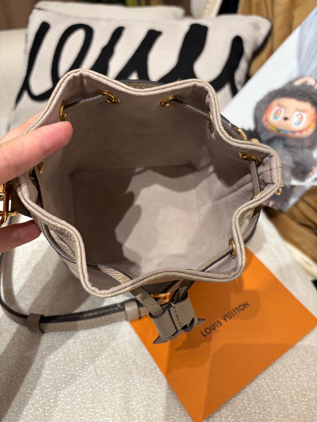 Lv Nano noe M46291 bucket Bicolor Monogram Empreinte Leather 100%Authentic,98%New ✅專門店收據✅塵袋✅Box