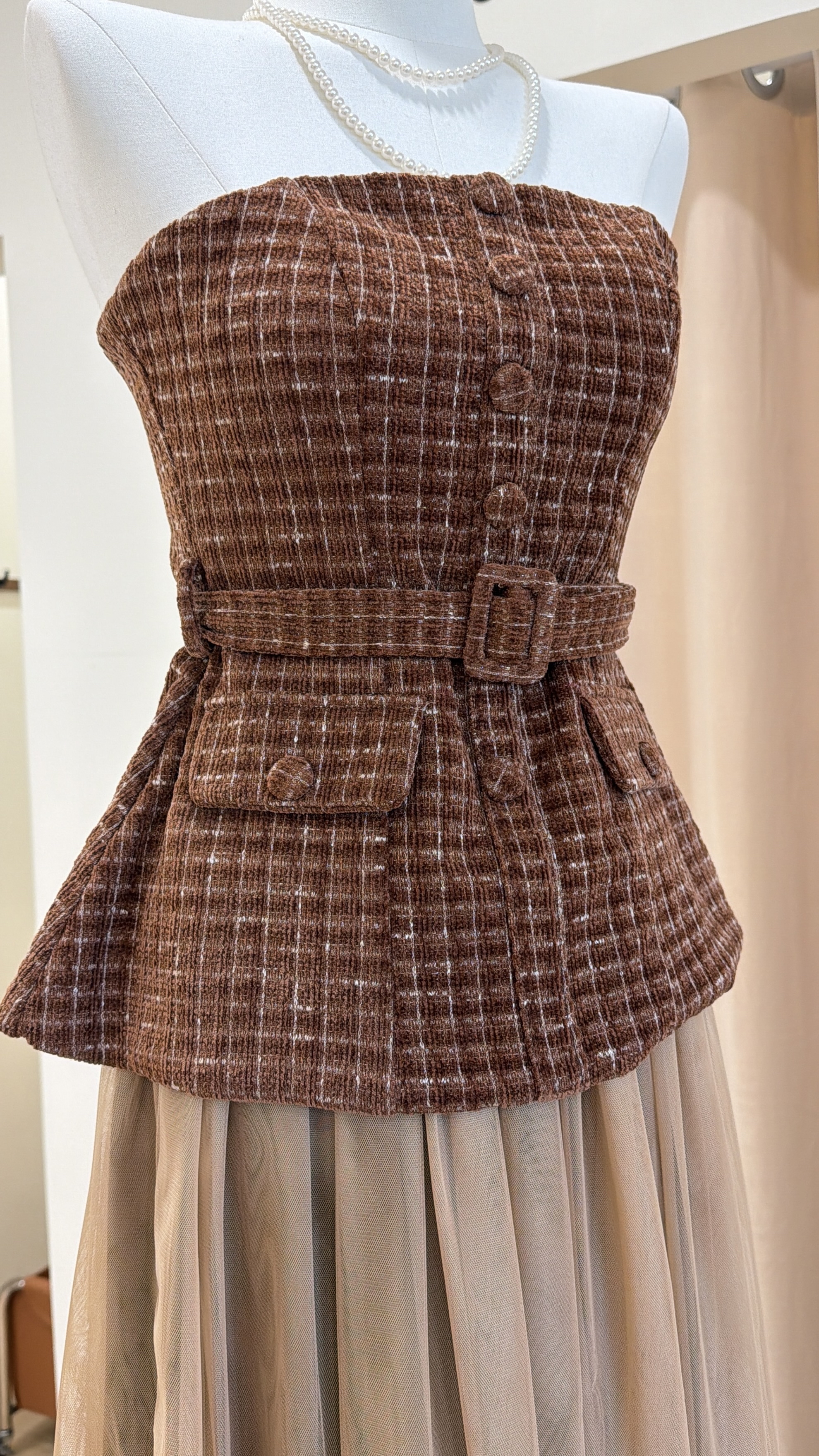 33抹胸复古套装裙