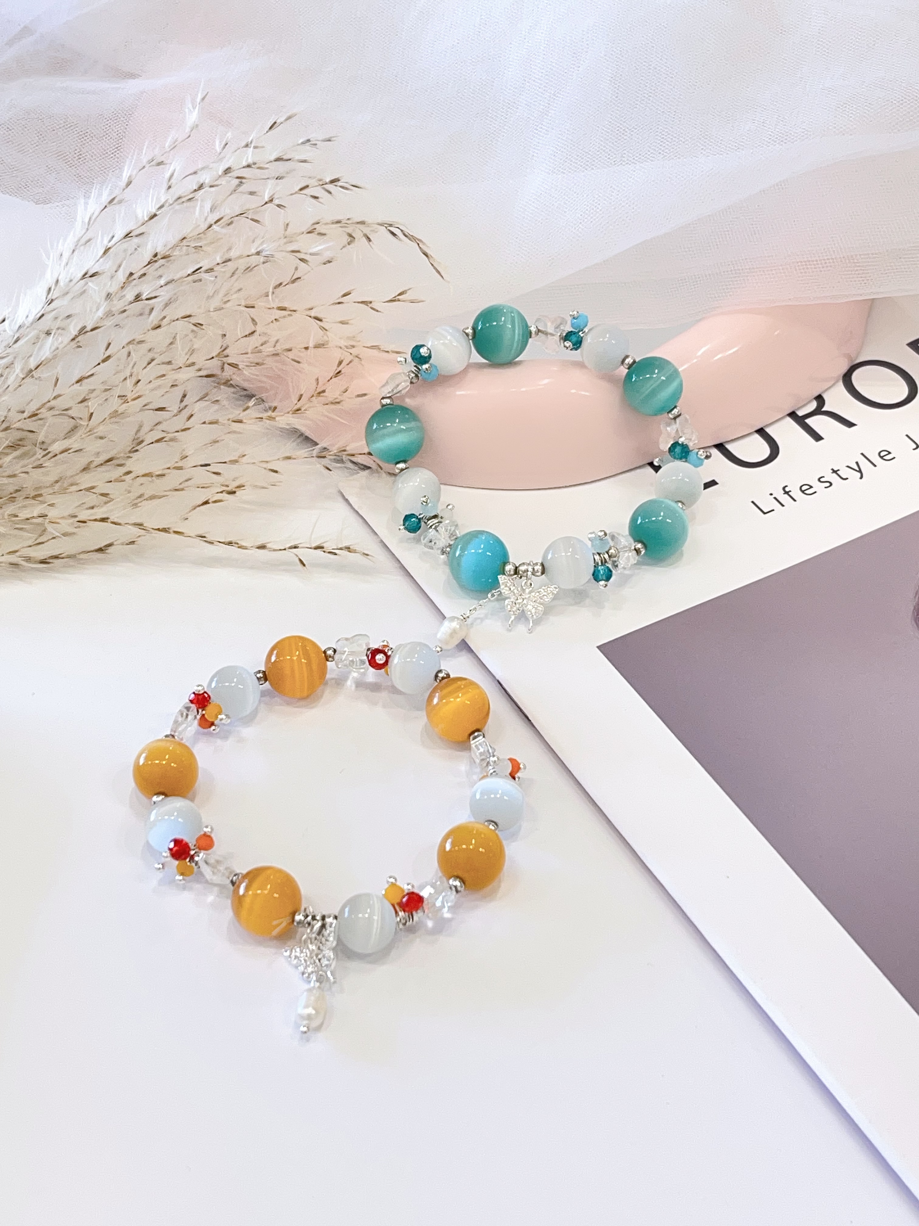 🧡💚✨ 橘色猫眼石 × 绿猫眼石 × 猫眼石手串 Orange Cat’s Eye, Teal Cat’s Eye & Cat’s Eye Stone