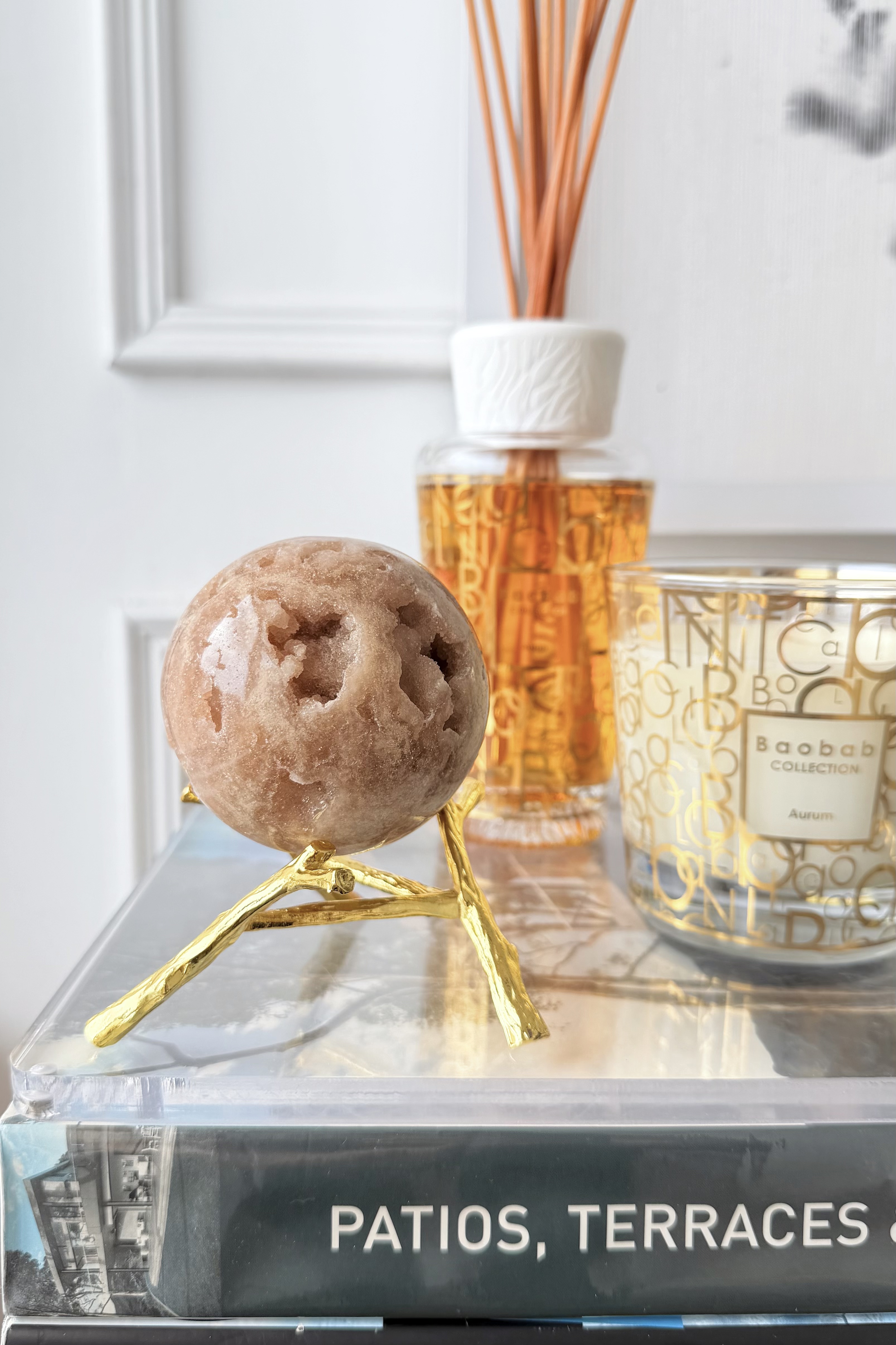 ༒ 6.7cm粉紅紫水晶 晶牙晶洞球༒ PA*7038CA8G3ms-RA19*5ET