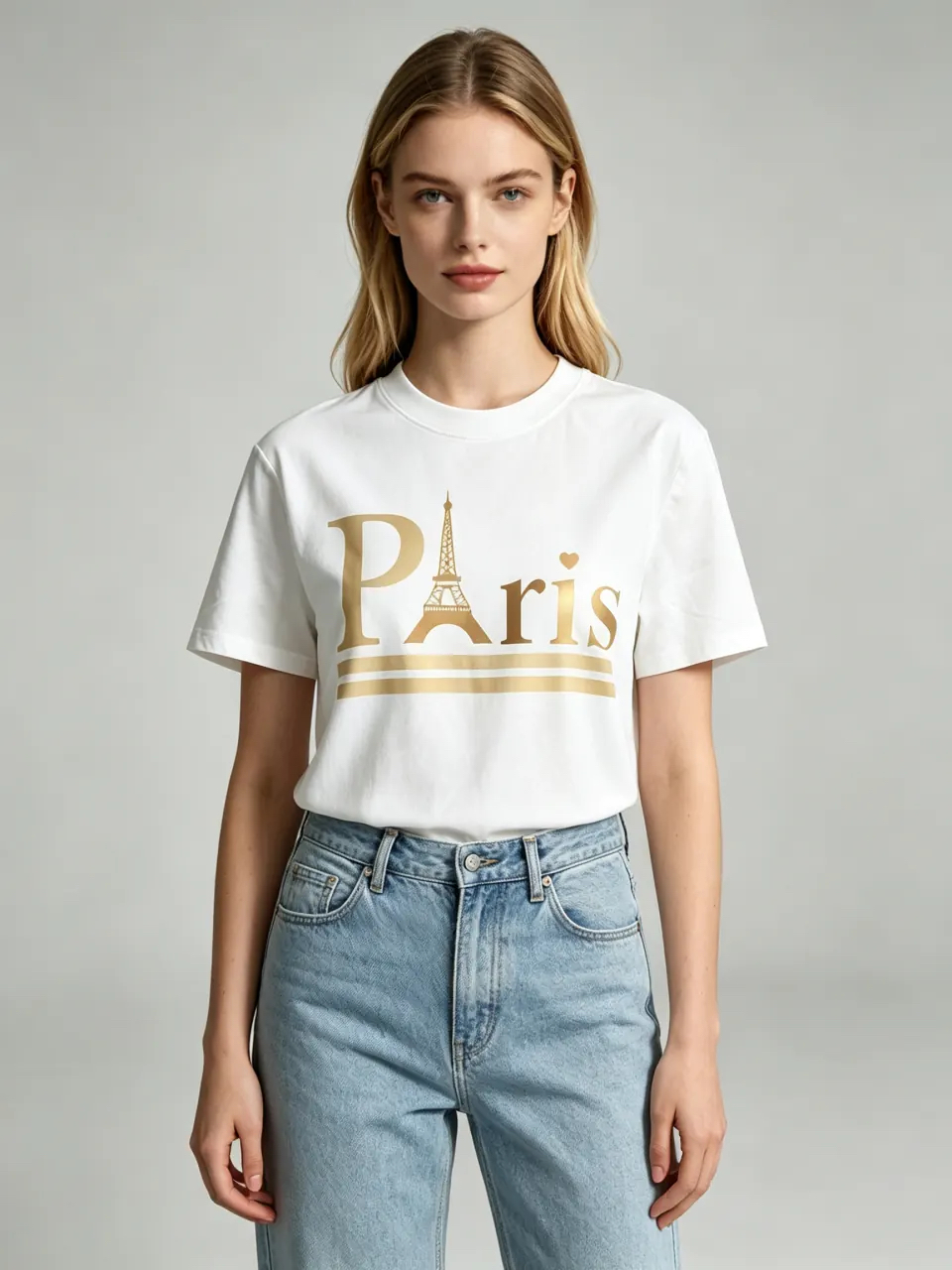 ［訂購］M009 Gold Paris Eiffel Tee