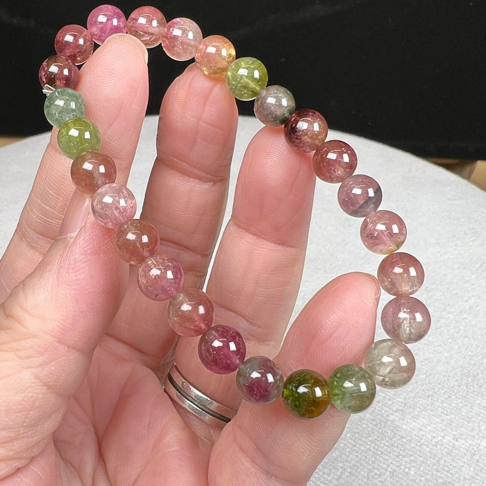 西瓜碧璽手串 7mm+/-