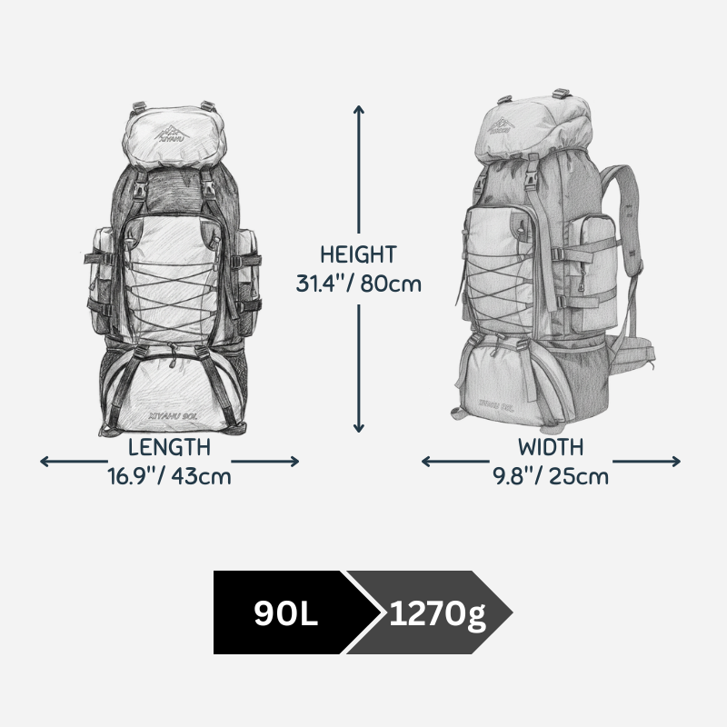 70 L / 80 L / 90 L Trekking Backpack / Hiking Backpack