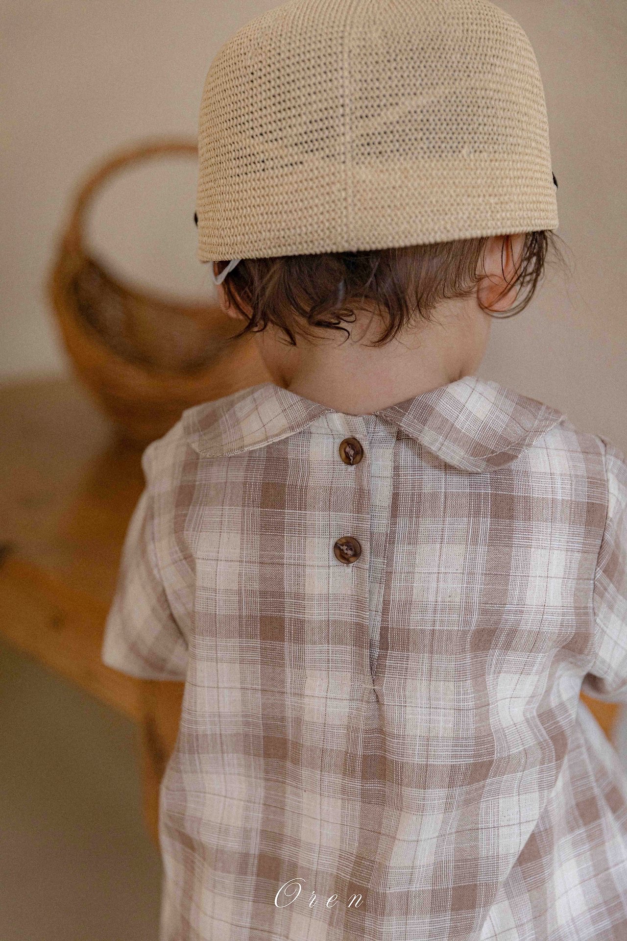 ☀️預訂 韓國直送☀️🇰🇷Oren Oliver兩色格紋純棉圓領短袖包屁衣/上下套裝