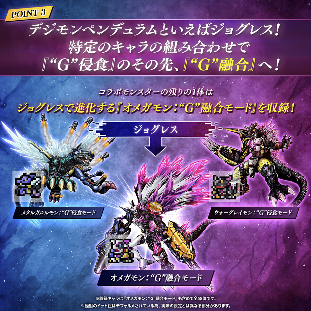 (預訂訂金 各$200) (總價 各$462) (魂限) Bandai 數碼暴龍機 超代彩色系列 哥斯拉版 奧米加獸："G" 融合模式 (SIDE 哥斯拉 Color (黑色) / SIDE 數碼暴龍 Color (白色)) (行版) Digimon PENDULUM COLOR Godzilla Edition Omegamon: "G" Fusion Mode (SIDE Godzilla Color / SIDE Digimon Color) 