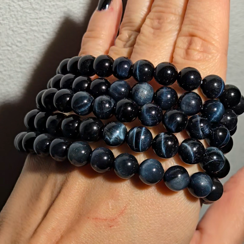 Blue tiger's eye bracelet from South Africa - JW95