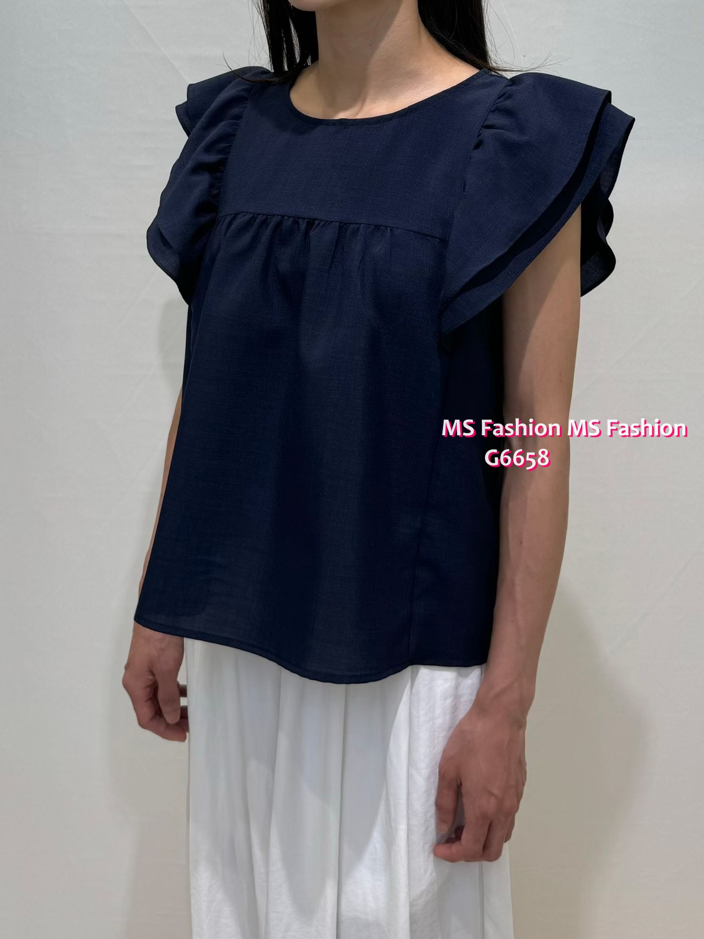 G6658 靚色ruffle top