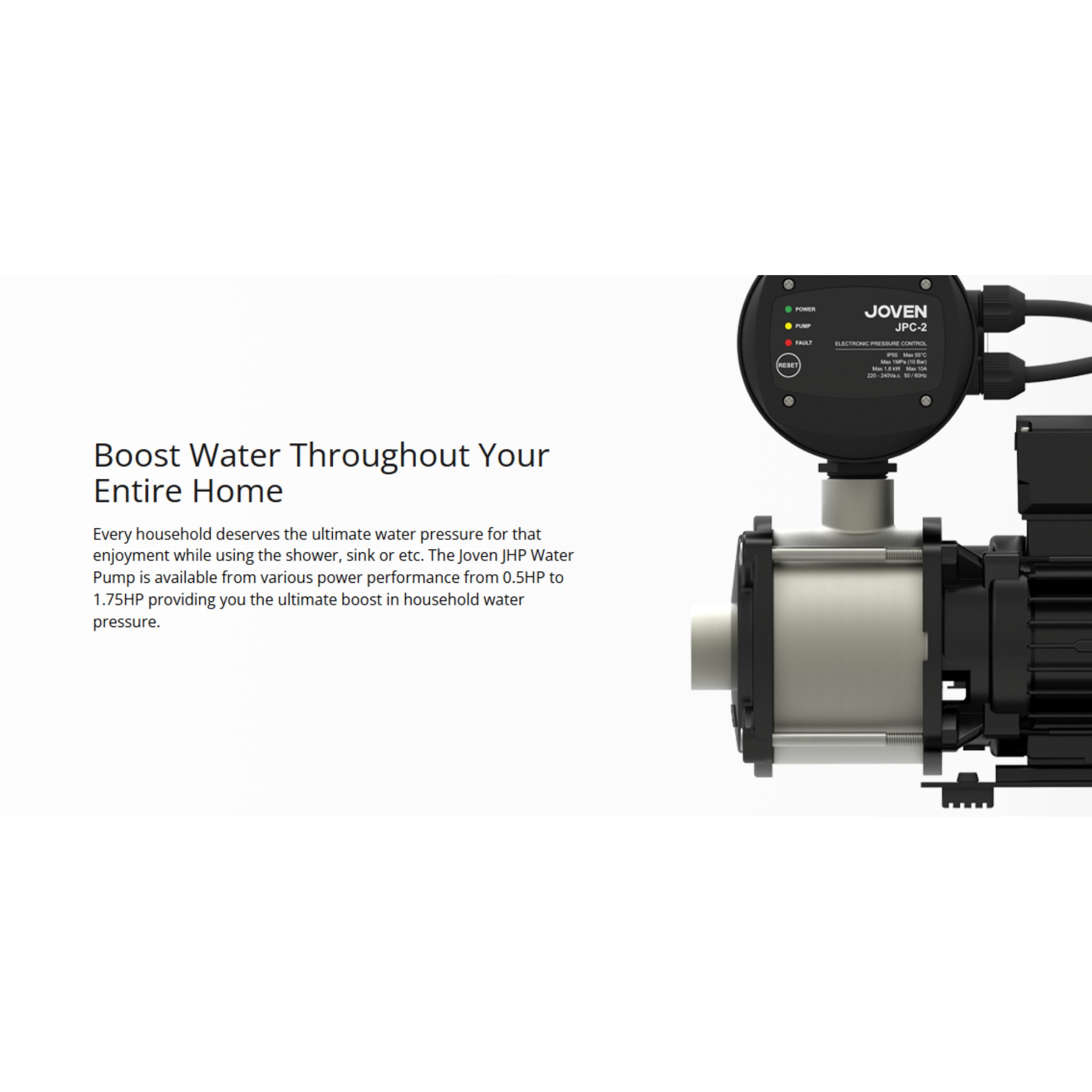 Joven Water Pump 1.35Hp Stainless Steel Automatic Water Pump (JHP 4-50)