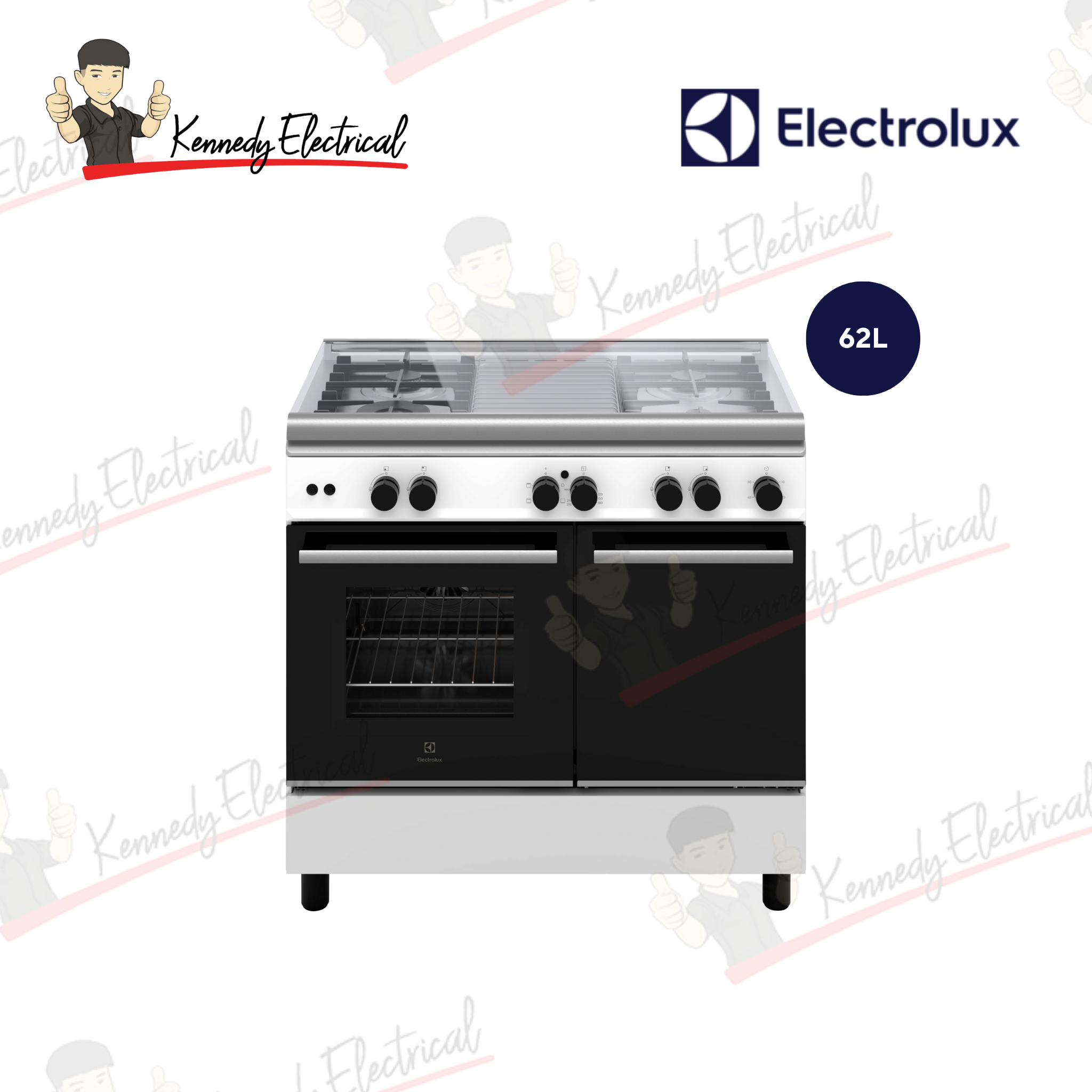 Electrolux 90cm Freestanding Gas Cooker with Fan (ECG942W)