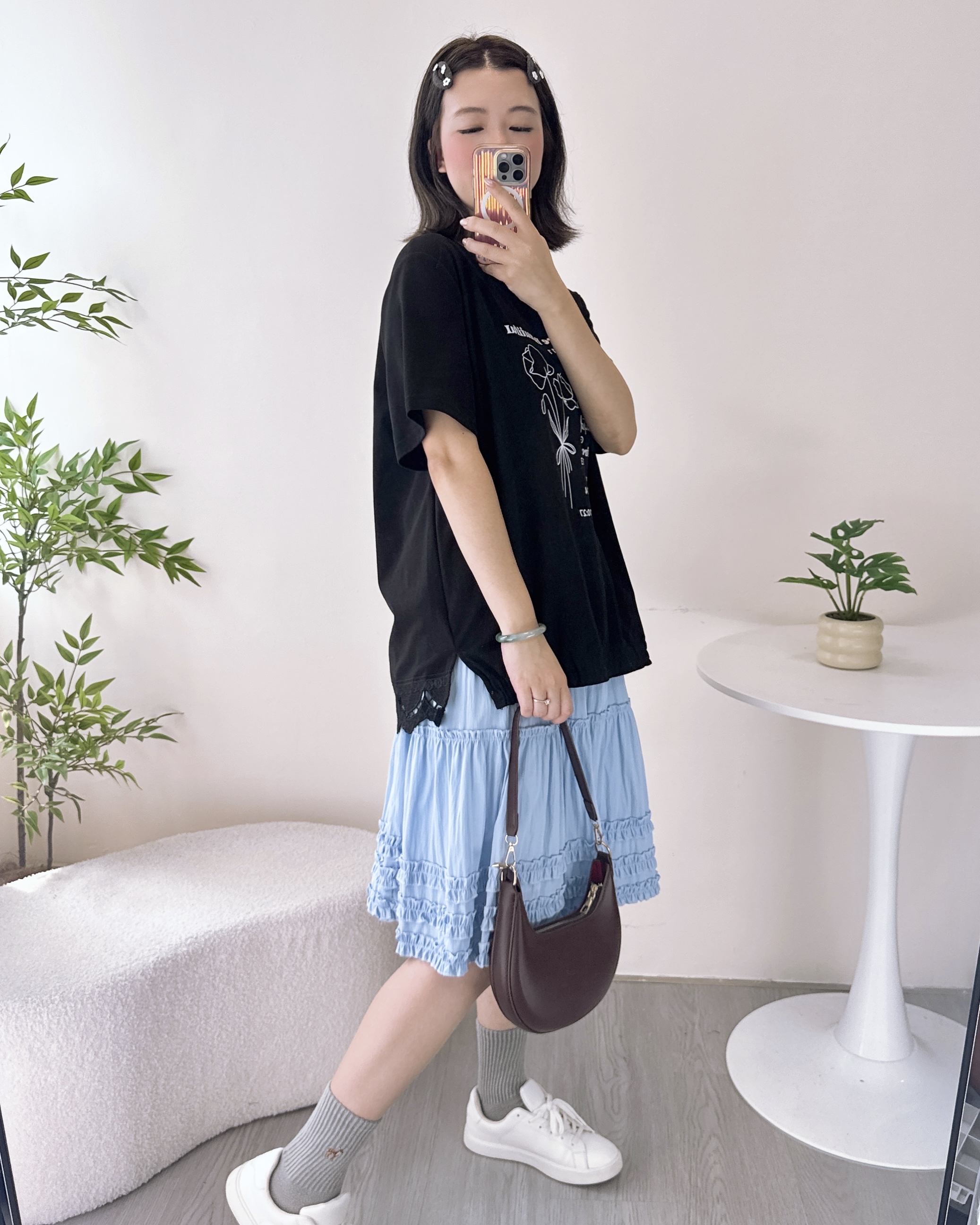 超美珍珠棉英字上衣 2色