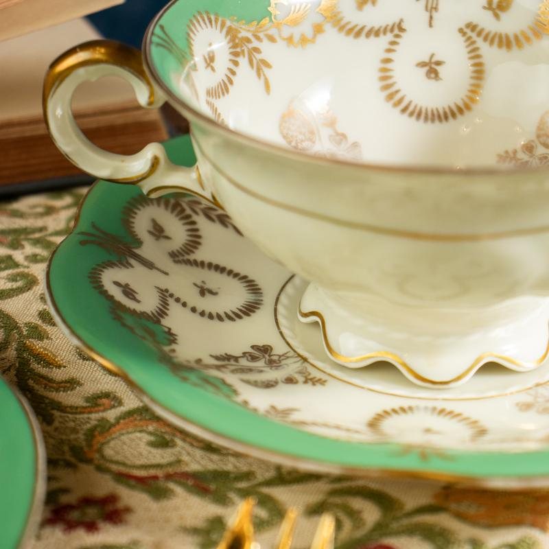 C.a.1939 - 1945 German Hutschenreuther Hohenberg Green Tea Set (MW112)