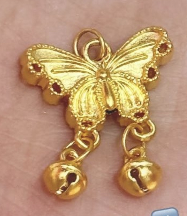 【无氢/3D硬金】烟雨蝴蝶-项链吊坠