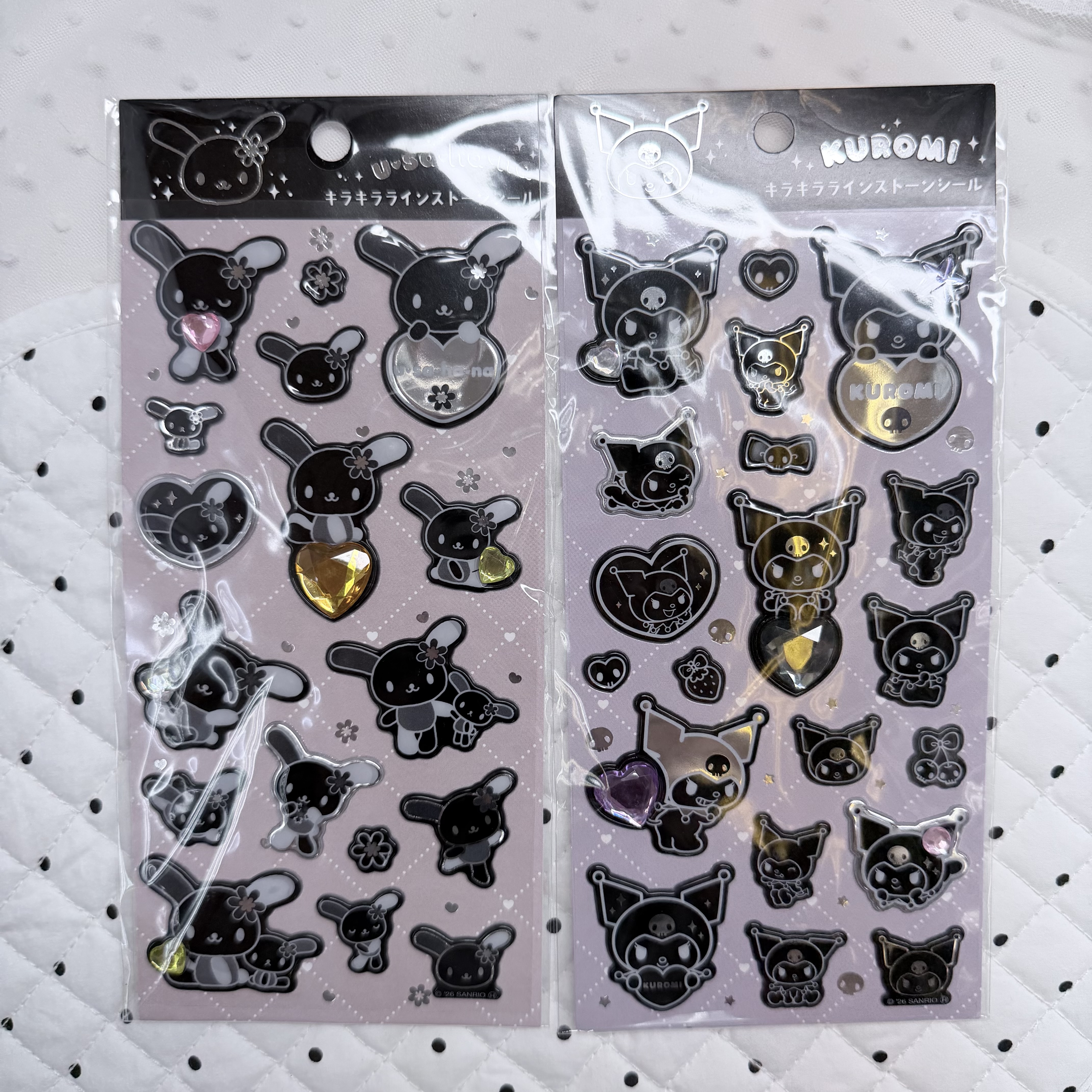 Usahana Kuromi 黑白閃石貼紙