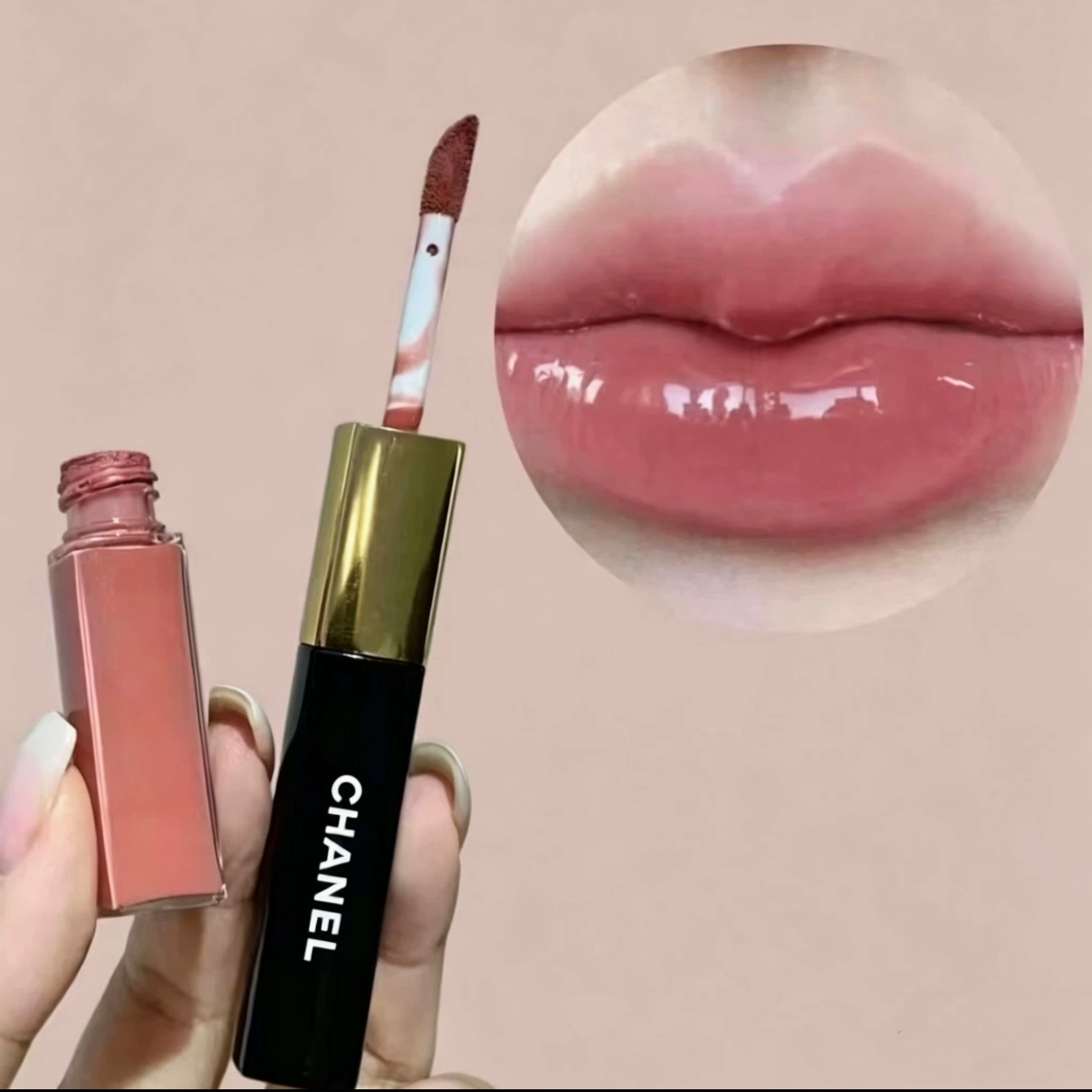 CHANEL LE ROUGE DUO ULTRA TENUE 極致持久亮色兩用唇彩 #69 TENDER BEIGE 白桃烏龍奶茶色 4.5ml+3.5ml