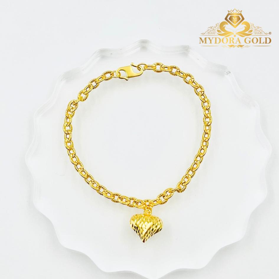 MYDORA Rantai Tangan Sauh Matahari Gantung 1 Love | Emas 916/22K