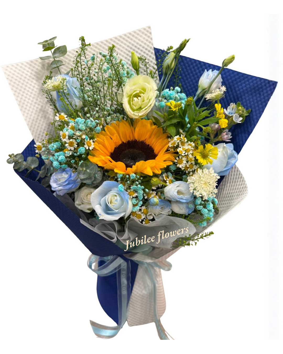 🌻向日葵 · 碎冰藍玫瑰花束