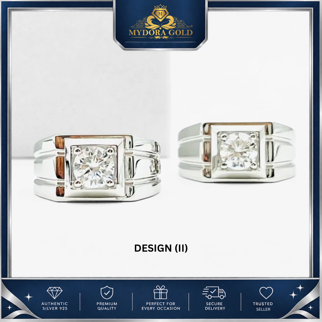 MYDORA 925 Silver Ring - Cincin Imperial Edge Collection
