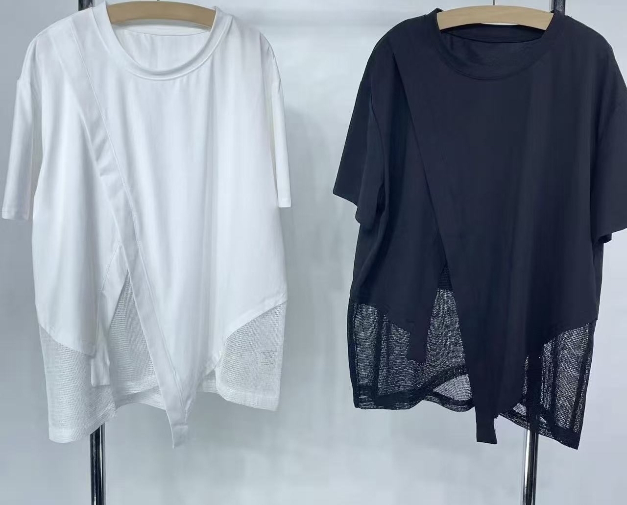 不規則拼接短袖Top