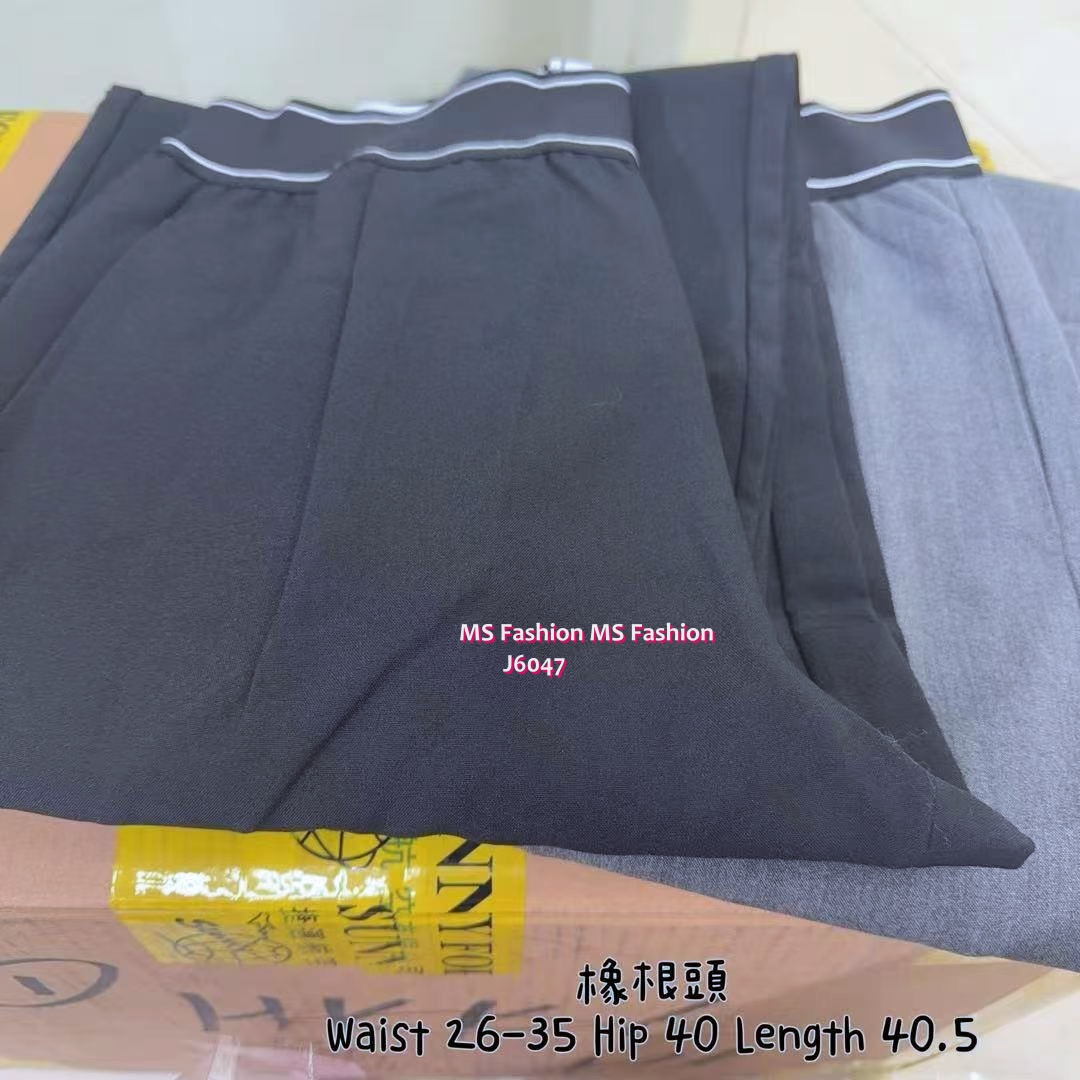 J6047 韓國🇰🇷拼色腰闊筒西褲