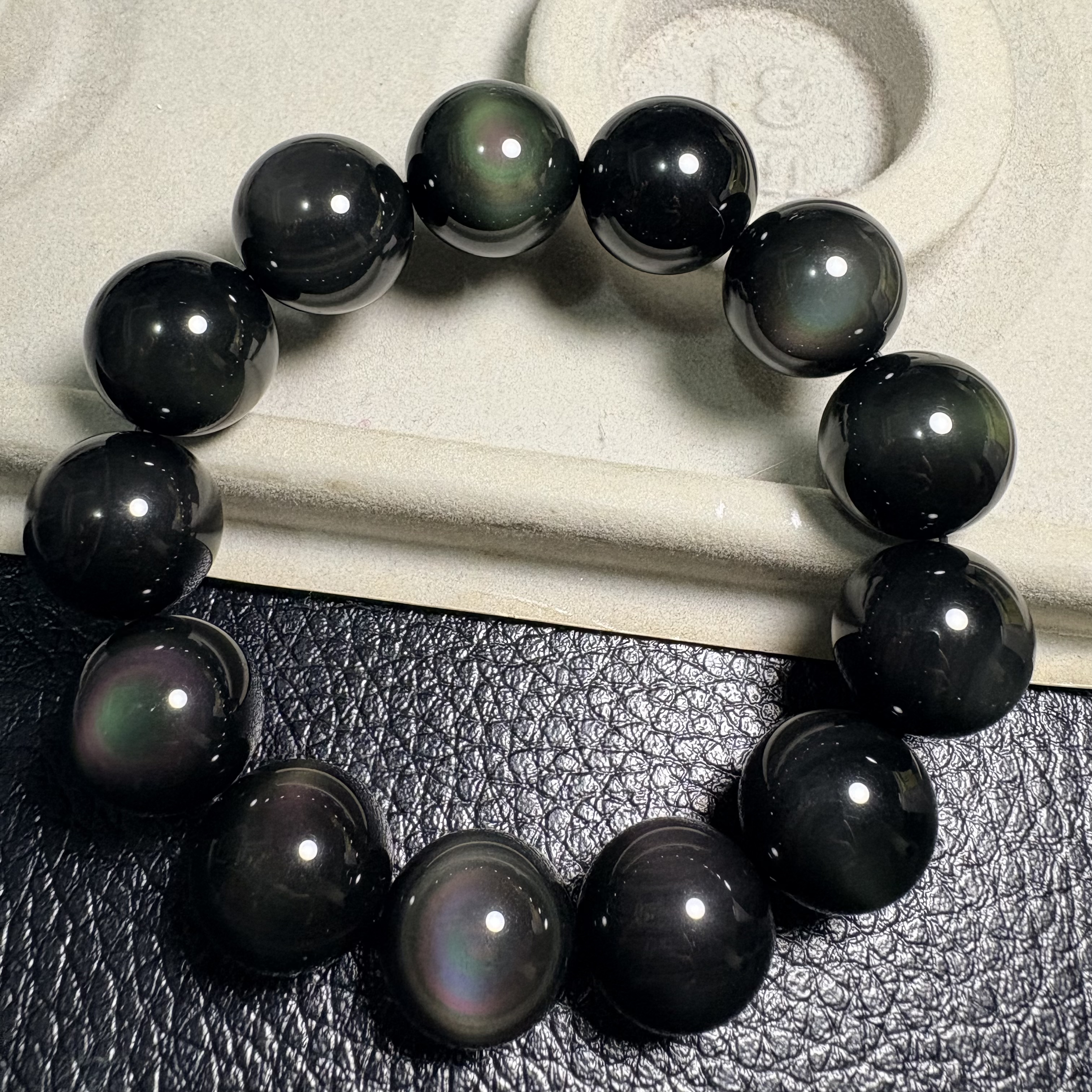 18mm雙彩彩曜石手串No.4290丨規格：18 mm珠18 cm手圈