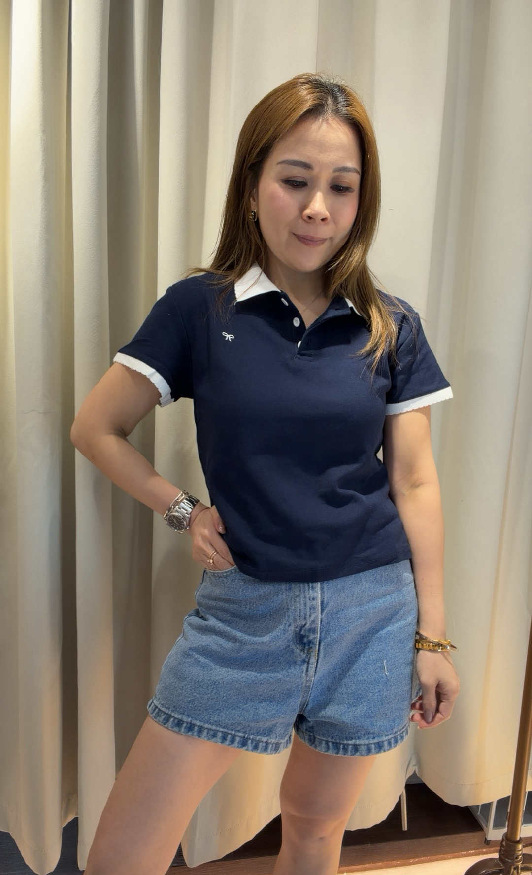 學院風翻領短袖POLO衫