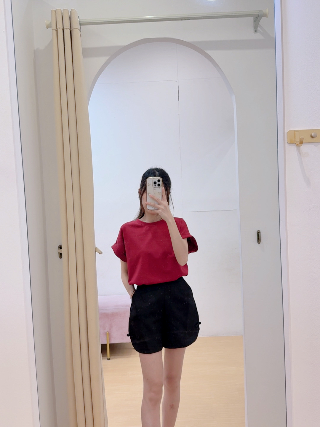 太空棉半袖卷边oversize 上衣R2956