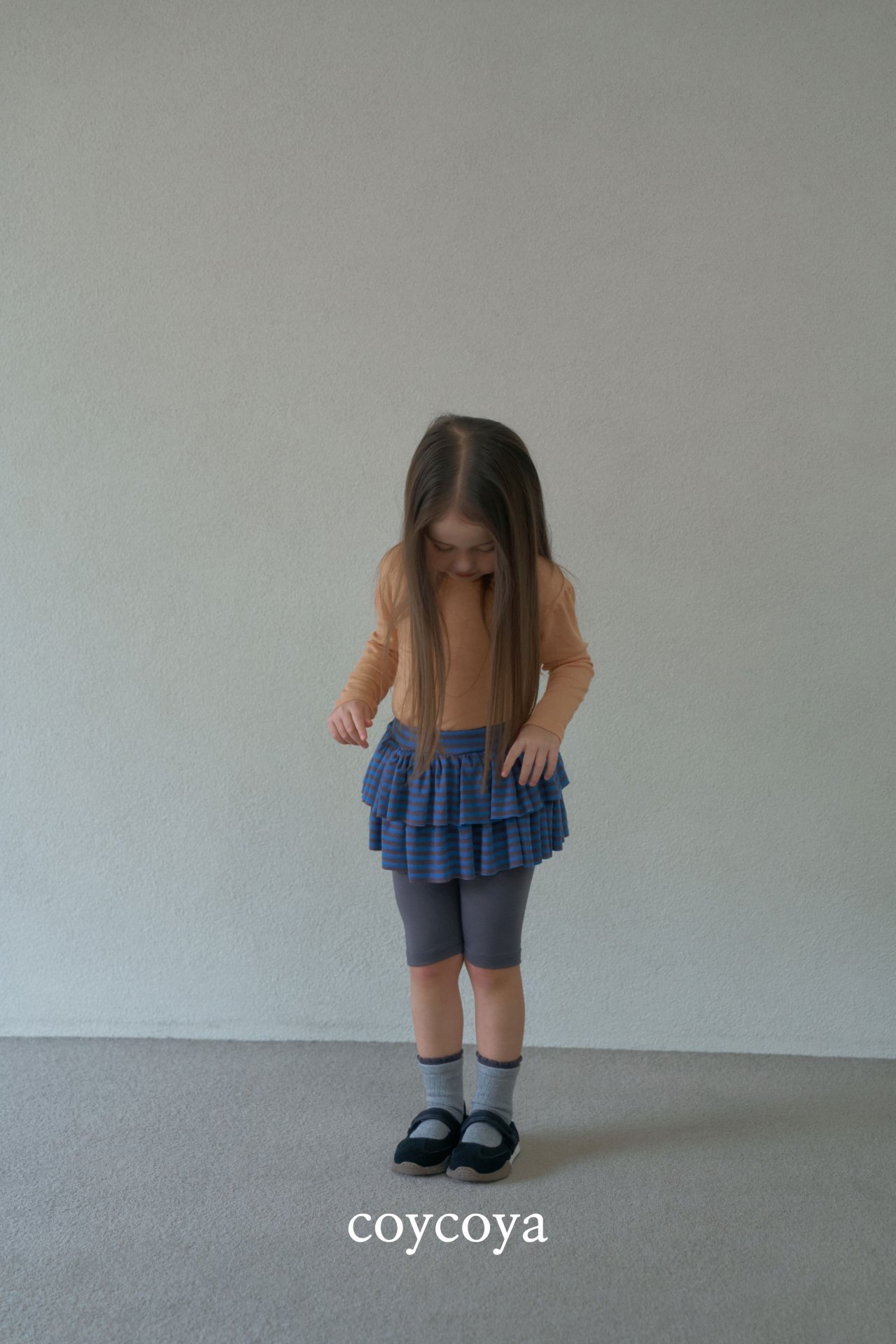 🌸預訂 韓國直送🌸🇰🇷COYCOYA兩色條紋層疊裙擺打底褲