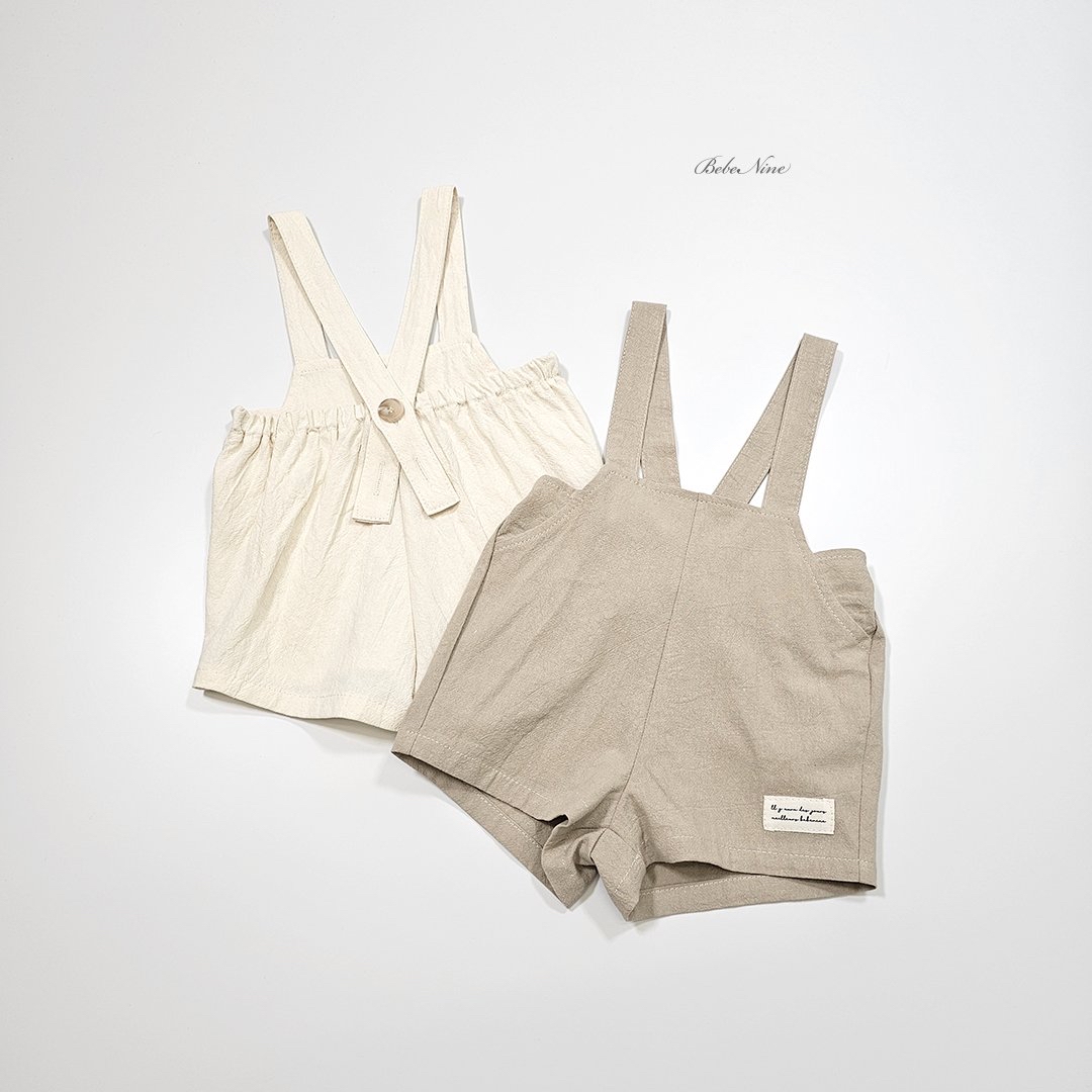 ☀️預訂 韓國直送☀️🇰🇷Bebenine兩色標籤純棉吊帶連身短褲