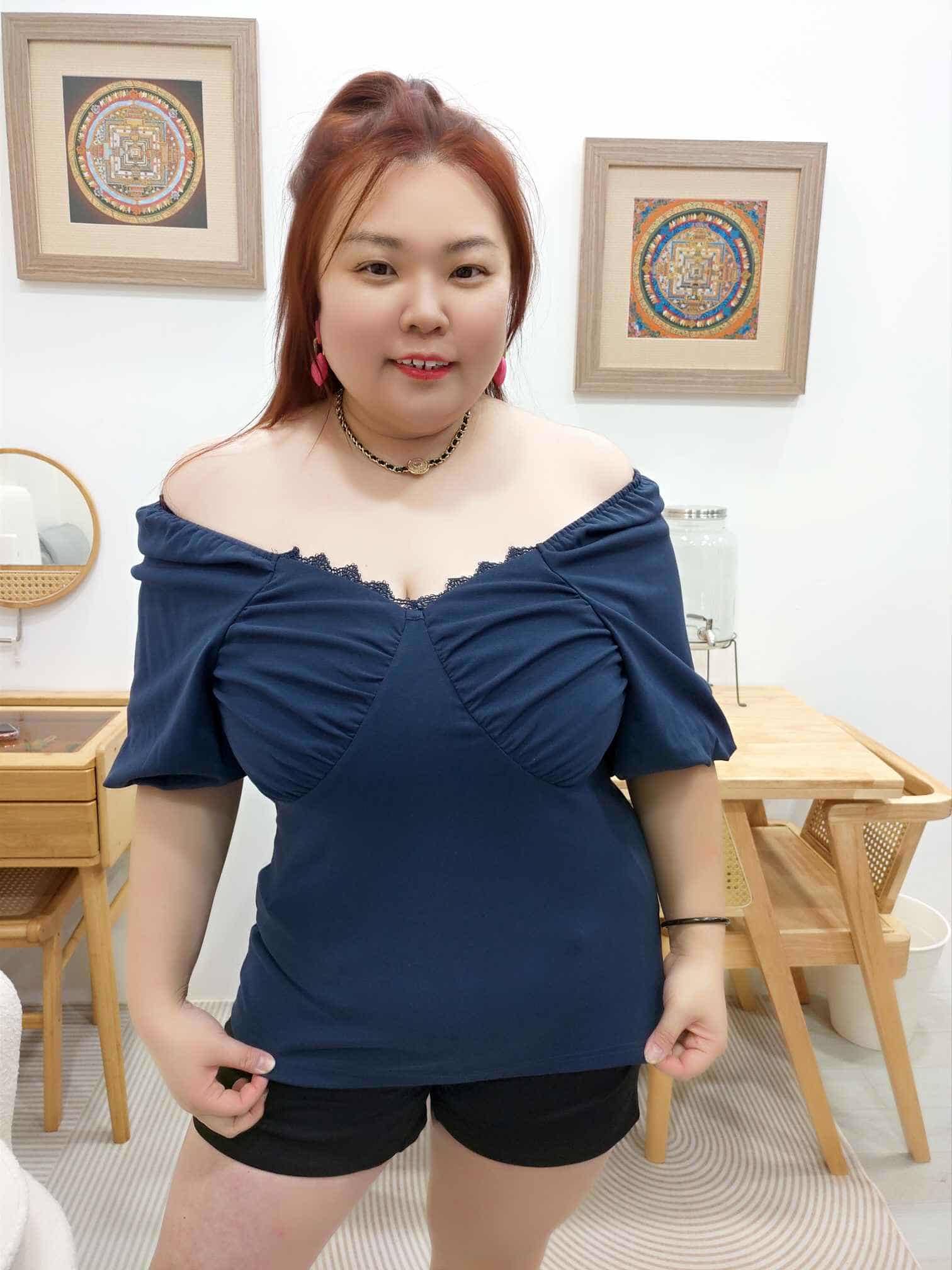 OTA03 BE#281903 方领泡泡袖上衣