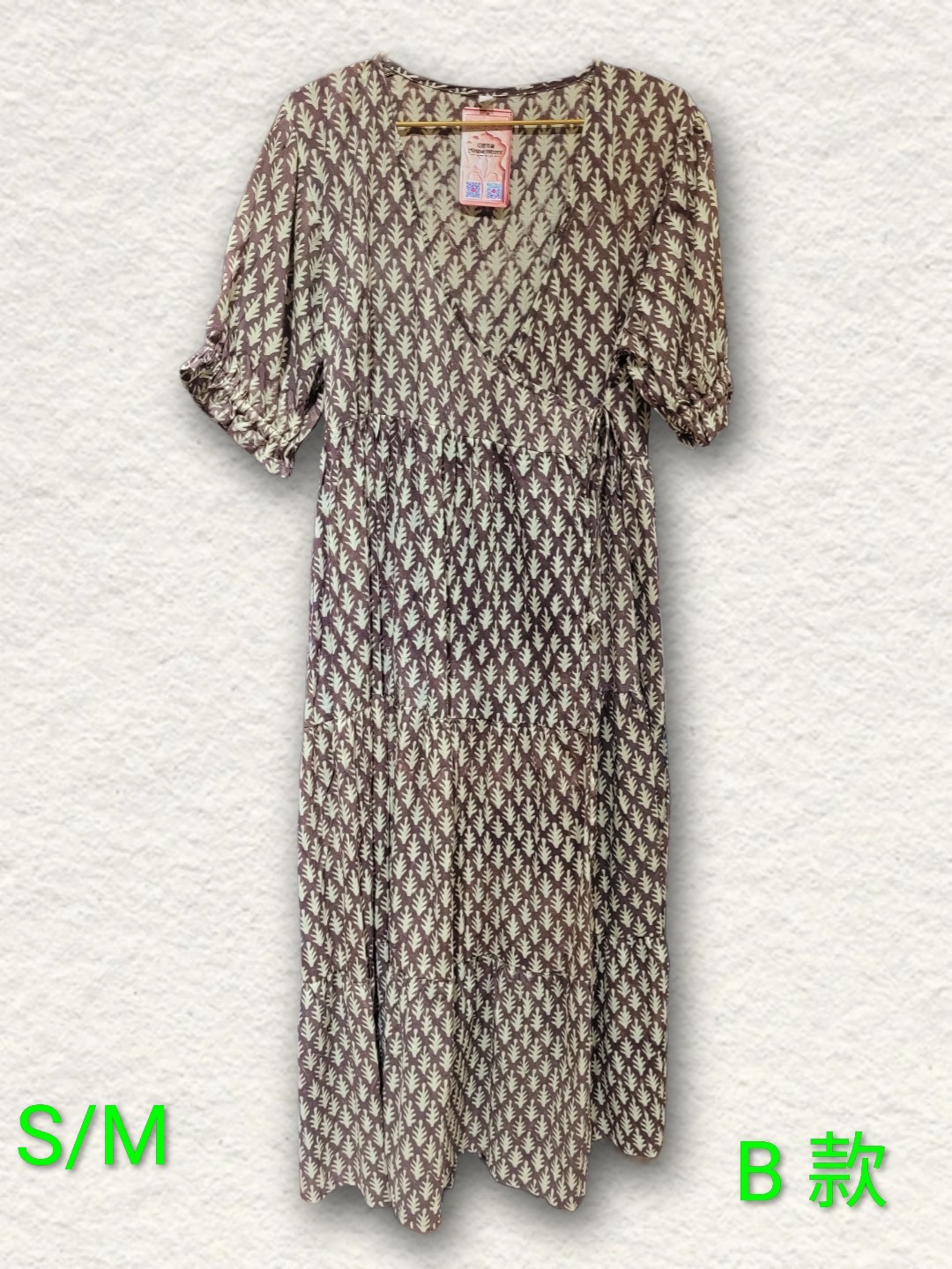 印度木刻印花純綿連身裙