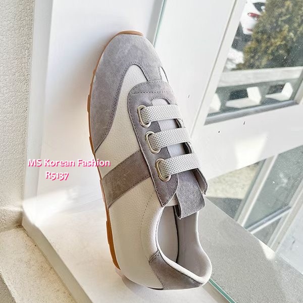 R5137 韓國🇰🇷拼色真皮免綁帶sneakers